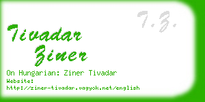 tivadar ziner business card